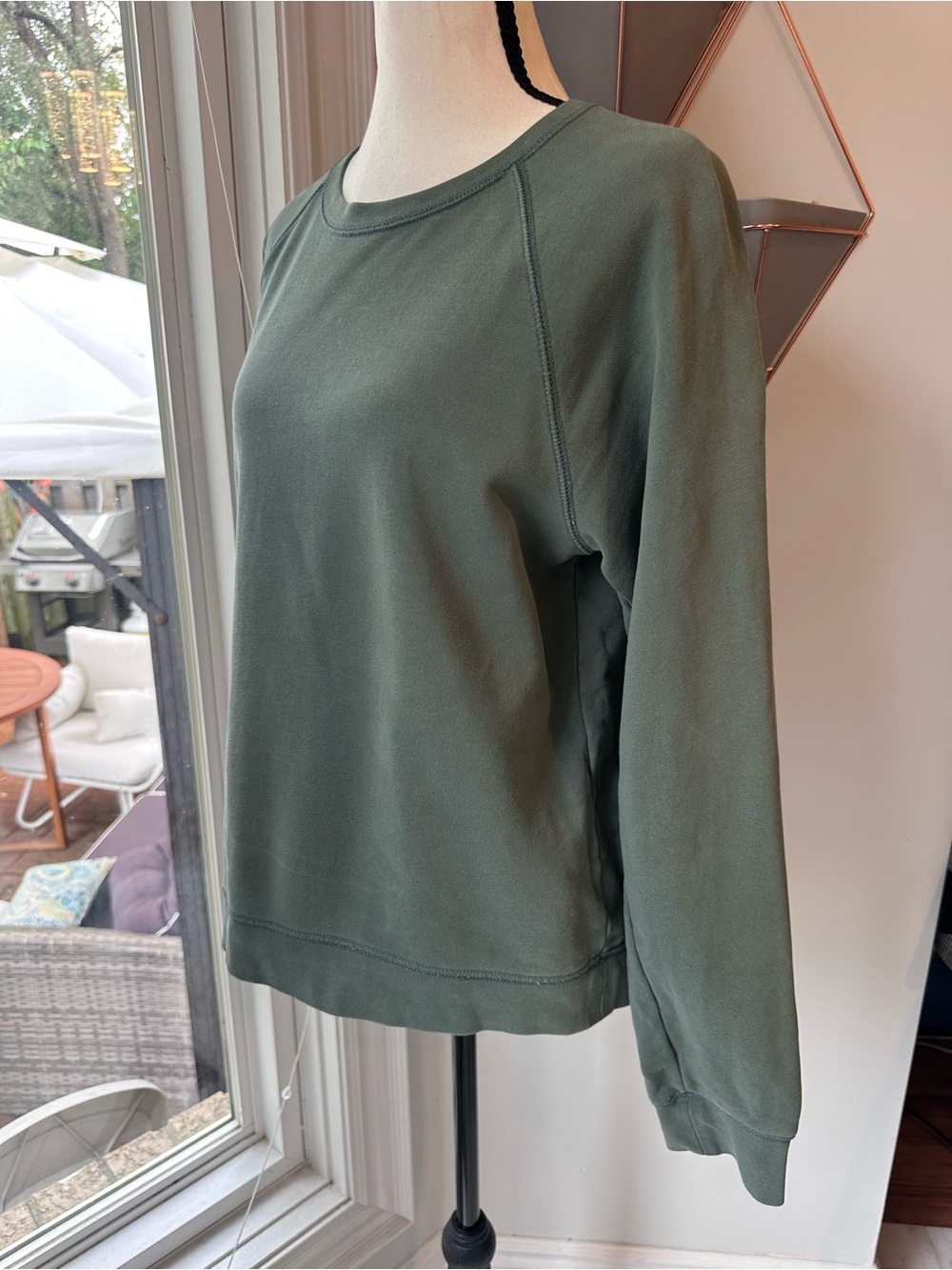 EVERLANE Women’s Crewneck Sweatshirt Sweater Olive Army Green Cotton Size Medium